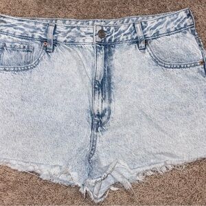 PacSun Blue Jean Shorts with Distressed Frayed Hem